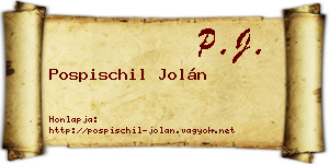 Pospischil Jolán névjegykártya