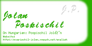 jolan pospischil business card